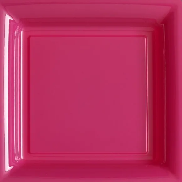 12 Assiettes Cocktail Carrée en Plastique - Fuchsia