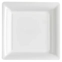 12 Assiettes Cocktail Carrée en Plastique - Blanc