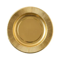 10 assiettes dorées en carton - Diamètre 20 cm