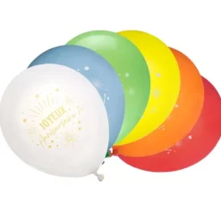 10 assiettes dorées "Joyeux Anniversaire" en carton - Diamètre 17,5 cm