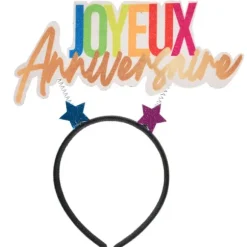 10 assiettes dorées "Joyeux Anniversaire" en carton - Diamètre 17,5 cm