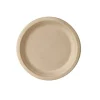 50 Assiettes en Canne à Sucre - Naturel - Pure - 23 cm
