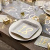 10 Assiettes en Carton Anniversaire - Blanc et Or - 18 ans