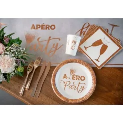10 Assiettes en carton - Apéro Party Rose Gold