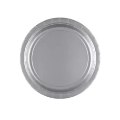 8 Assiettes en Carton Argents - 23 cm