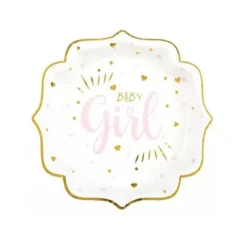 10 Assiettes en carton - Baby shower métal - Couleur au choix
