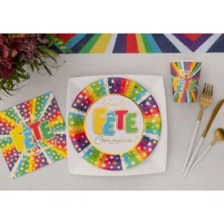 10 Assiettes en carton - C'est la Fête - 22,5 cm