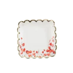 8 Assiettes en carton - Collection Poppy Love