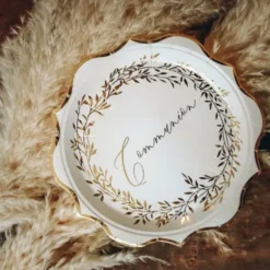 8 Assiettes en carton - Collection Communion Jolis Brins