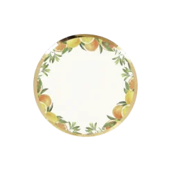8 assiettes en carton - Diamètre 18 cm - Collection Fizz Agrume