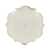 8 assiettes en carton - Diamètre 23 cm - Collection Communion Effet Lin et Or