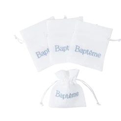 8 assiettes en carton - Diamètre 23 cm - Collection Baptême Blanc et Or - Couleur au choix