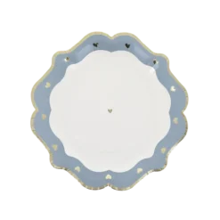 8 assiettes en carton - Diamètre 23 cm - Collection Baptême Blanc et Or - Couleur au choix