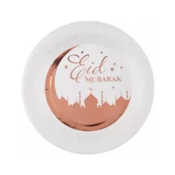 10 Assiettes en carton Eid Mubarak - Rose Gold