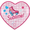10 assiettes en carton en forme de cœur - Diamètre 22,5 cm - Collection Girly