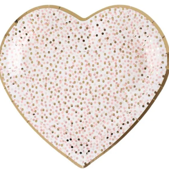 10 assiettes en carton en forme de cœur FSC® - 22,5 x 20 cm - Collection Girl & Boy - Couleur au choix