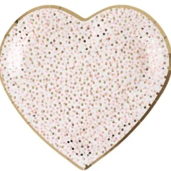 10 assiettes en carton en forme de cœur FSC® - 22,5 x 20 cm - Collection Girl & Boy - Couleur au choix