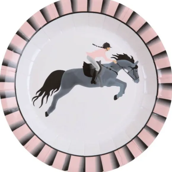 10 Assiettes en carton Equitation