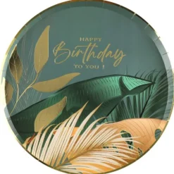 10 assiettes en carton FSC® - Diamètre 22,5 cm - Collection Birthday Jungle
