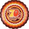 10 assiettes en carton FSC® - Diamètre 23 cm - Collection 70's Party