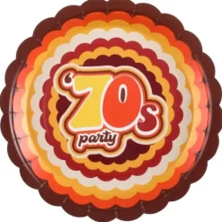 10 assiettes en carton FSC® - Diamètre 23 cm - Collection 70's Party