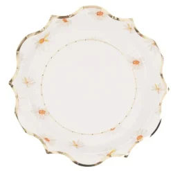 8 assiettes en carton FSC® - Diamètre 23 cm - Collection Daisy