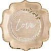 10 assiettes en carton FSC® - 21 x 21 cm - Collection Mariage Naturel
