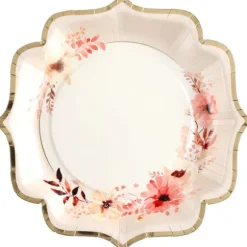10 assiettes en carton FSC® - 21 x 21 cm - Collection Amour Floral