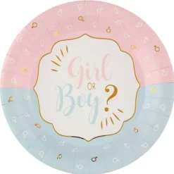 10 Assiettes en carton - Girl or Boy ? - 22,5 cm