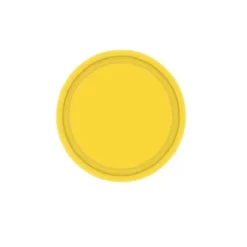 8 Assiettes en Carton Jaunes - 23 cm