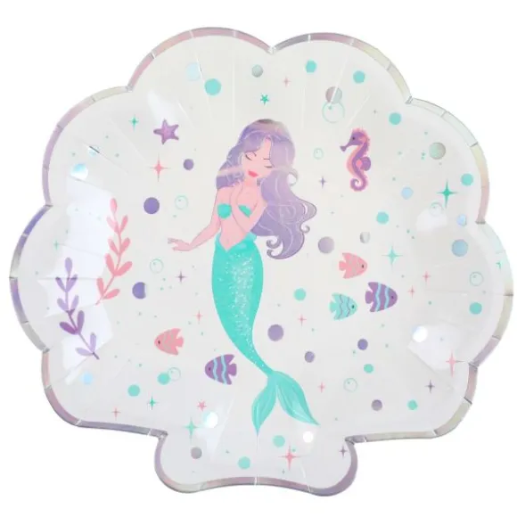 10 Assiettes en carton Little Sirène