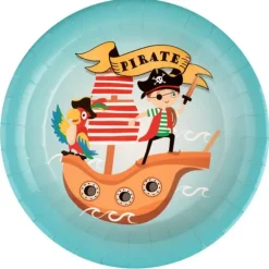 10 assiettes en carton - Petit Pirate - 22,5 cm