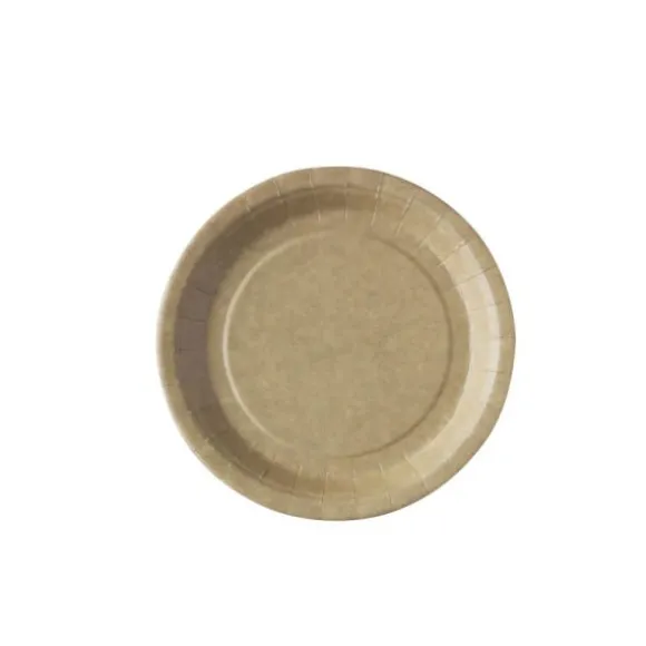 20 Assiettes en Carton Recyclable - 18 cm - Couleur Kraft