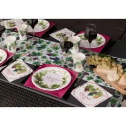 10 Assiettes en carton Viticole - 22,5 cm