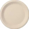 50 assiettes en fibre de canne à sucre "pure" sans compartiments - Diamètre 23 cm