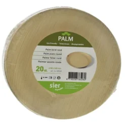 20 Assiettes en palmier - Bord Rond - 18 cm