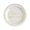 10 Assiettes "Joyeux Anniversaire" - Blanc / Or