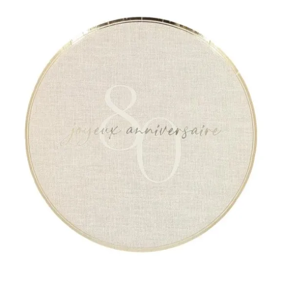 6 assiettes "Joyeux Anniversaire" en carton - Diamètre 23 cm - Collection Gold'n Age - Âge au choix