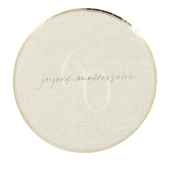 6 assiettes "Joyeux Anniversaire" en carton - Diamètre 23 cm - Collection Gold'n Age - Âge au choix