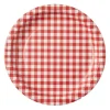 10 assiettes à motifs vichy en carton - Diamètre 22 cm