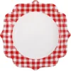 10 assiettes à motifs vichy en carton - 21 x 21 cm - Collection À la campagne