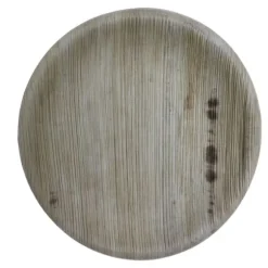 10 assiettes rondes en feuille de palmier - Diamètre 18 cm