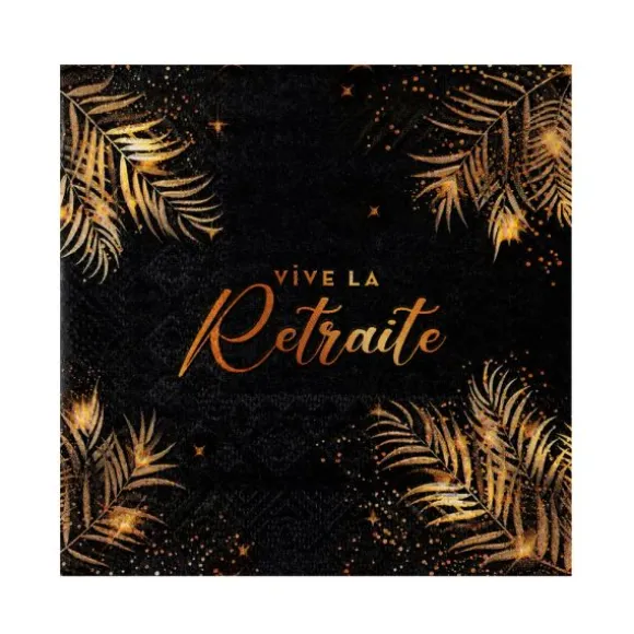 6 assiettes "Vive la Retraite" en carton - Diamètre 23 cm - Collection Retraite Dorée - Couleur au choix