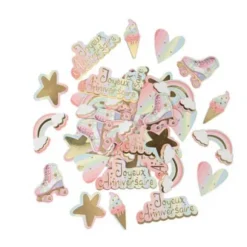 Assortiment de 100 Confettis - Collection Mahault Pastel et Or