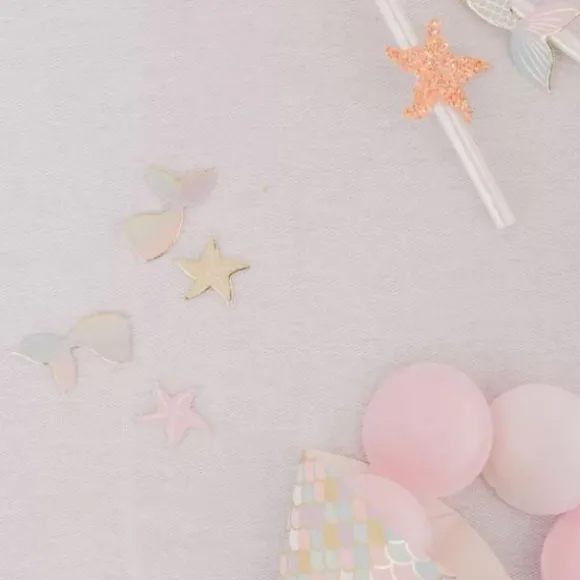 Assortiment de 100 Confettis - Sirène Pastel et Or