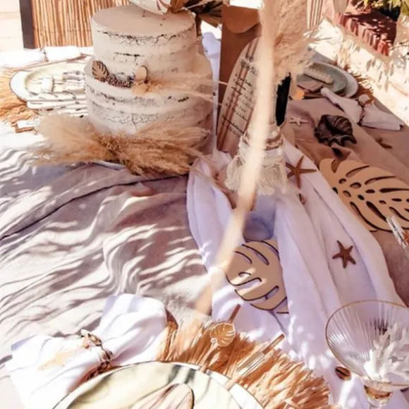 Assortiment de 3 feuilles Monstera en bois - Collection Beach and Surf Party