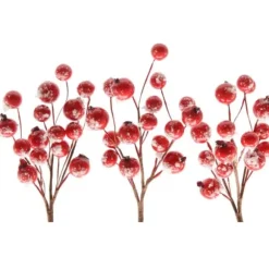 3 Baies Rouges avec Neige Pailletée