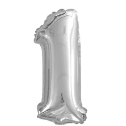 Ballon à air Chiffre Argent - 40 cm - Chiffre au Choix