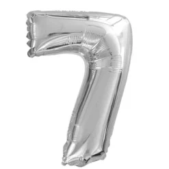 Ballon à air Chiffre Argent - 40 cm - Chiffre au Choix