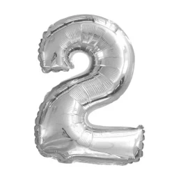 Ballon à air Chiffre Argent - 40 cm - Chiffre au Choix